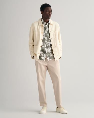  GANT Erkek Yeşil Regular Fit Desenli Keten Gömlek