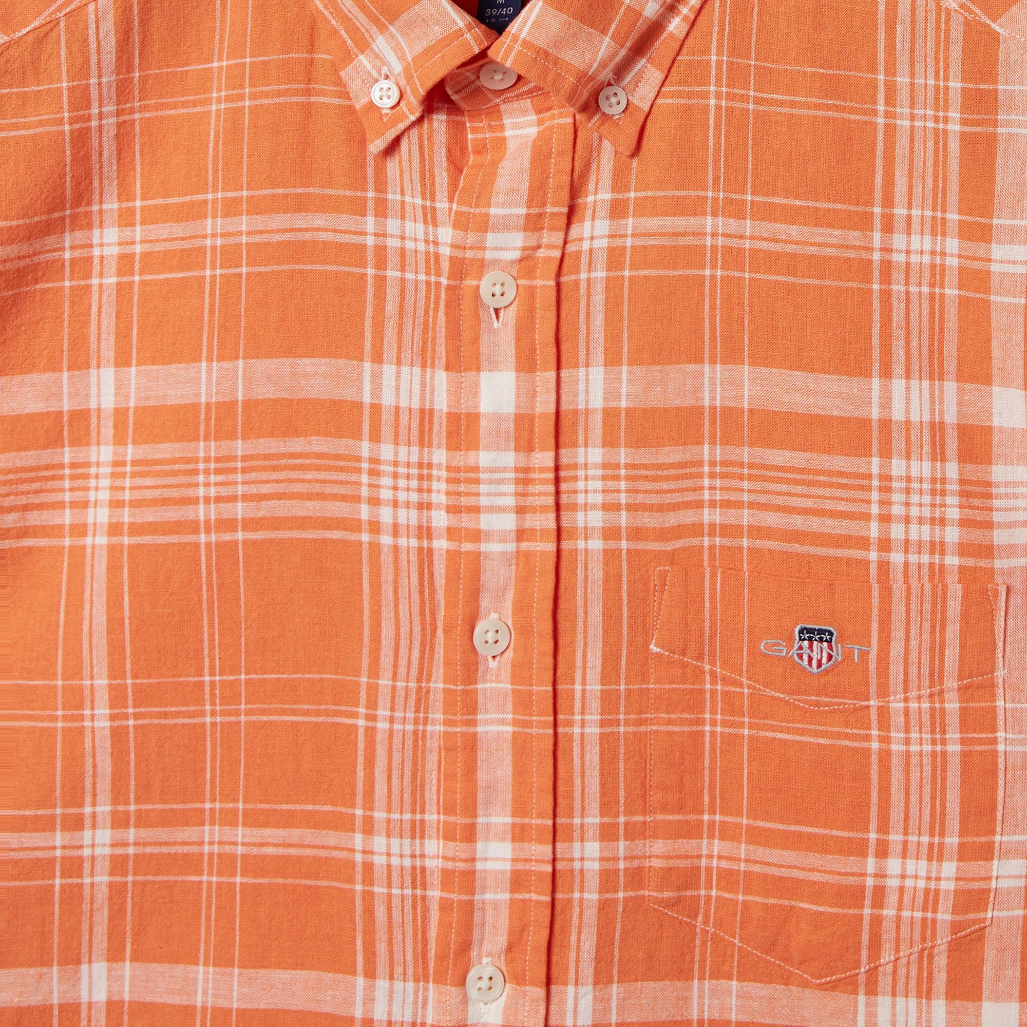 GANT Erkek Turuncu Regular Fit Kareli Gömlek