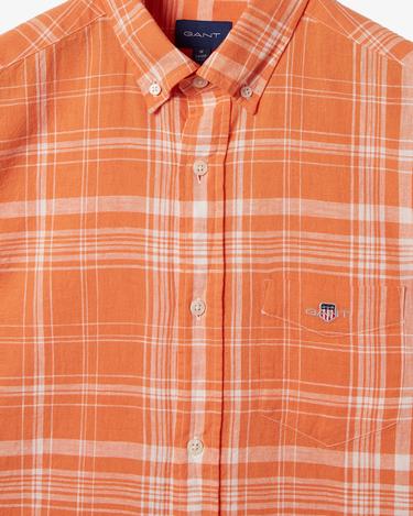  GANT Erkek Turuncu Regular Fit Kareli Gömlek