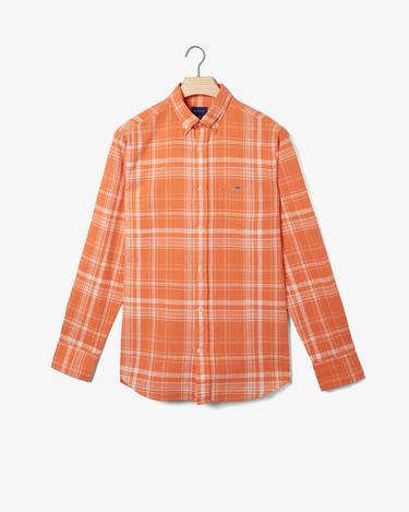  GANT Erkek Turuncu Regular Fit Kareli Gömlek