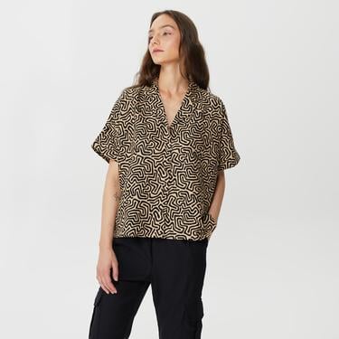  Nautica Kadın Bej Kısa Kollu Gömlek