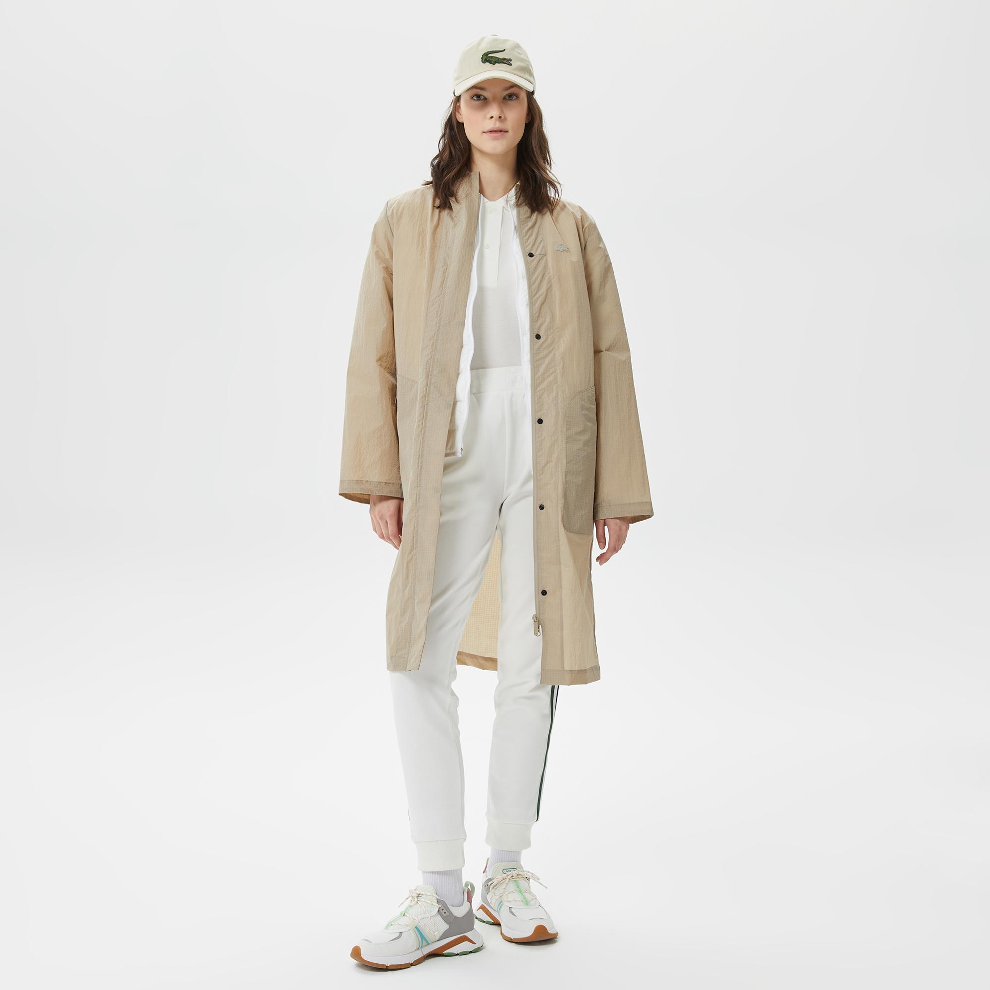 Kadın Kapüşonlu Bej Mont