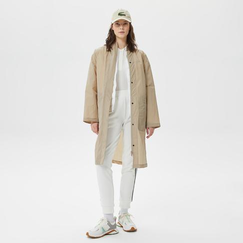  Kadın Kapüşonlu Bej Mont