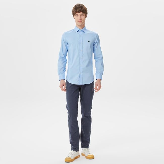  Lacoste Erkek Slim Fit Açık Mavi Gömlek