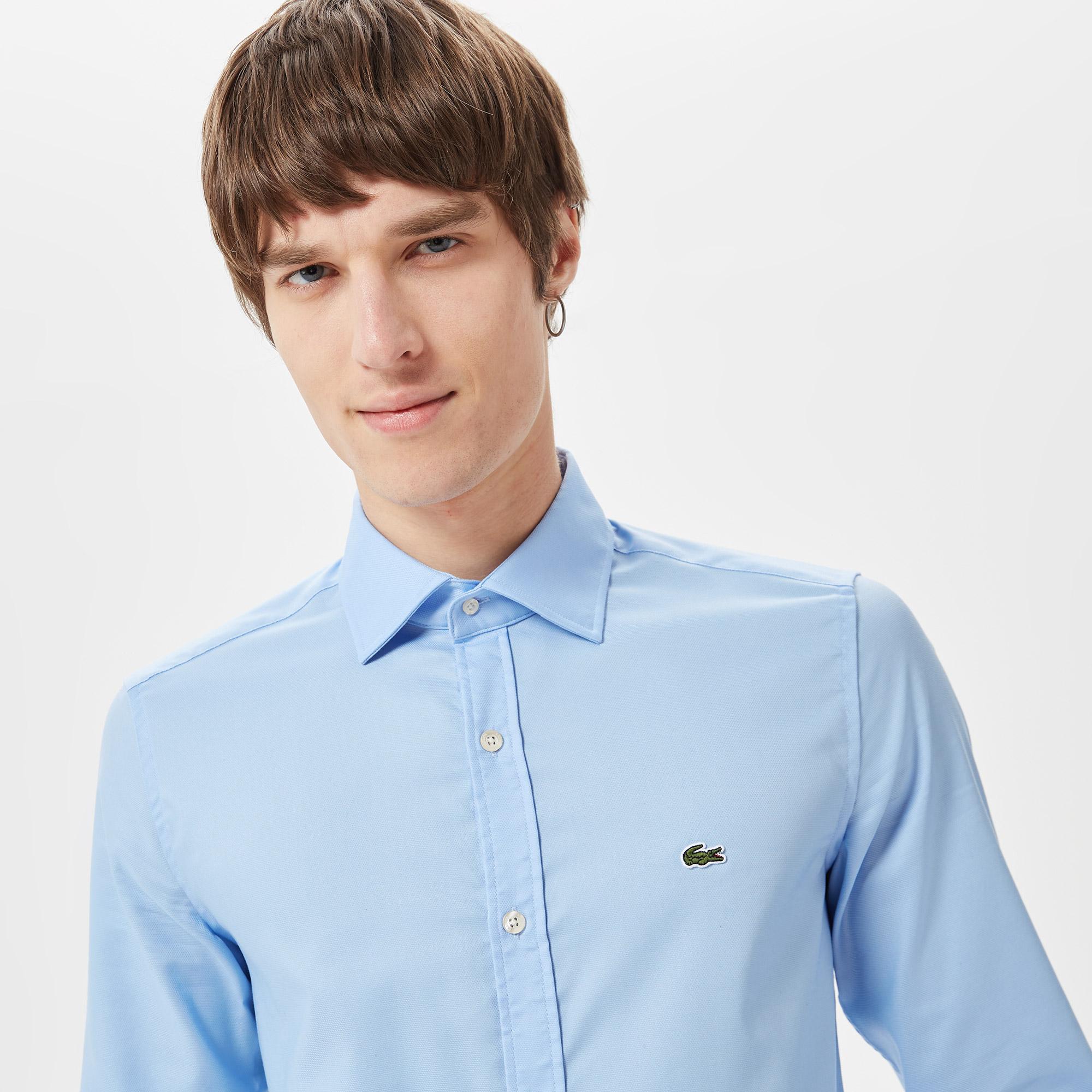 Lacoste Erkek Slim Fit Açık Mavi Gömlek
