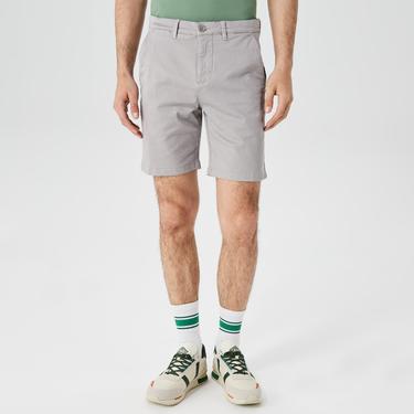 Erkek Slim Fit Desenli Gri Bermuda