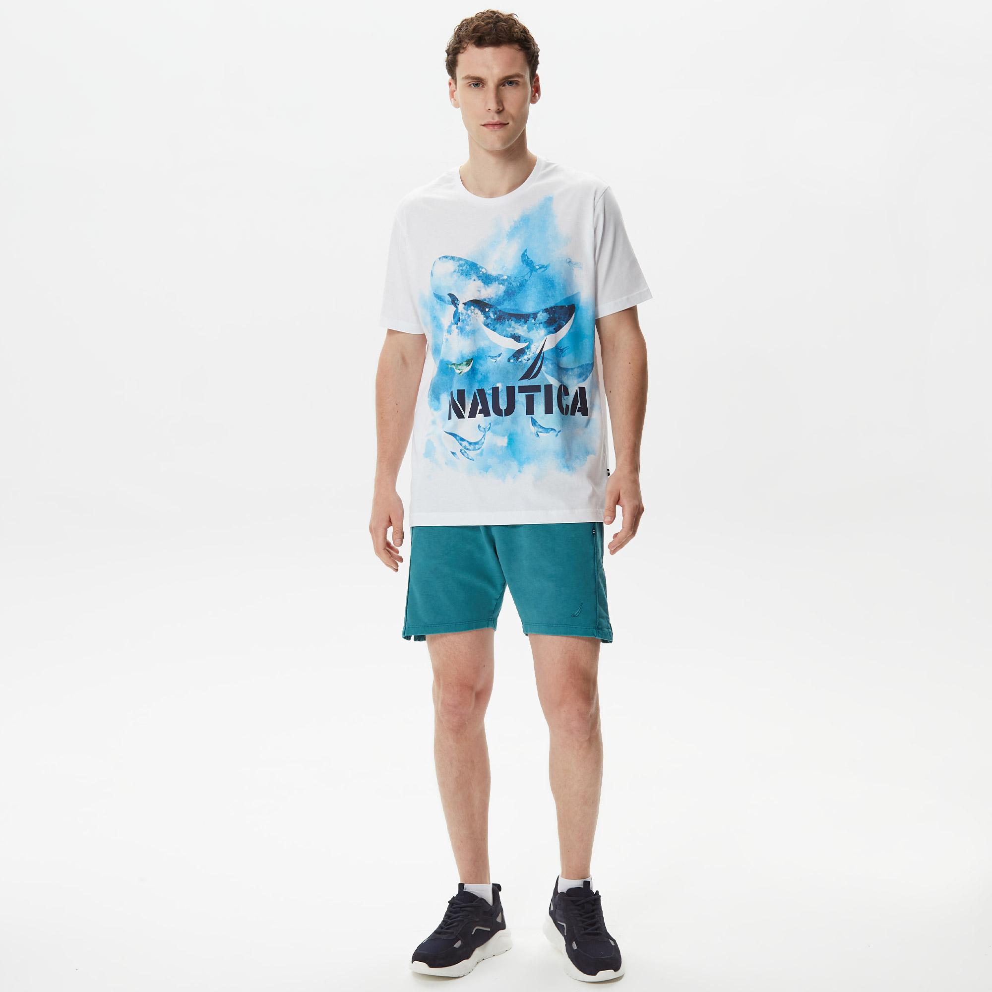 Nautica Erkek Beyaz Baskılı T-Shirt