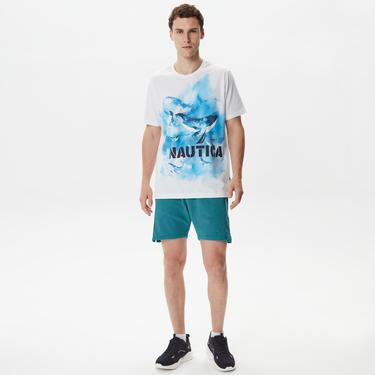  Nautica Erkek Beyaz Baskılı T-Shirt