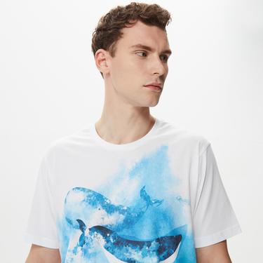  Nautica Erkek Beyaz Baskılı T-Shirt