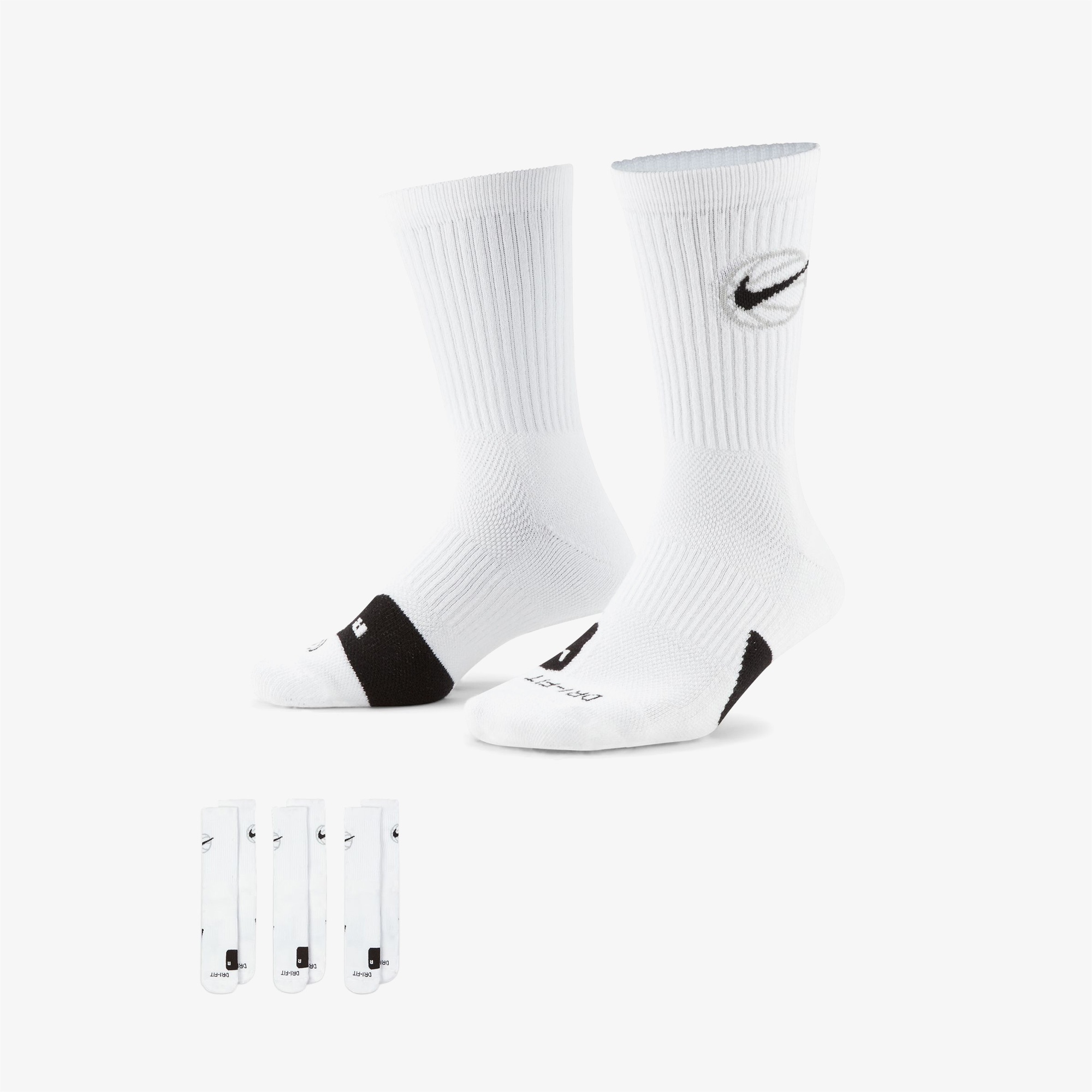 Nike Crew Everyday Baseball 3'lü Unisex Beyaz Çorap