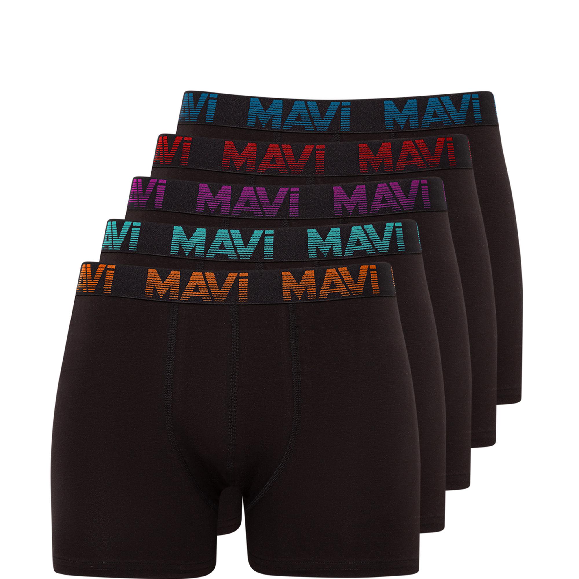 Mavi 5li Siyah Basic Boxer Seti 0910619-900