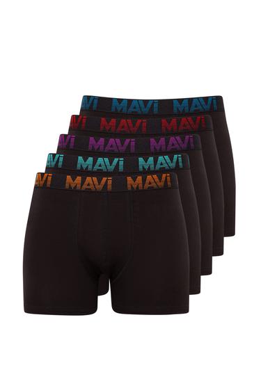  Mavi 5li Siyah Basic Boxer Seti 0910619-900