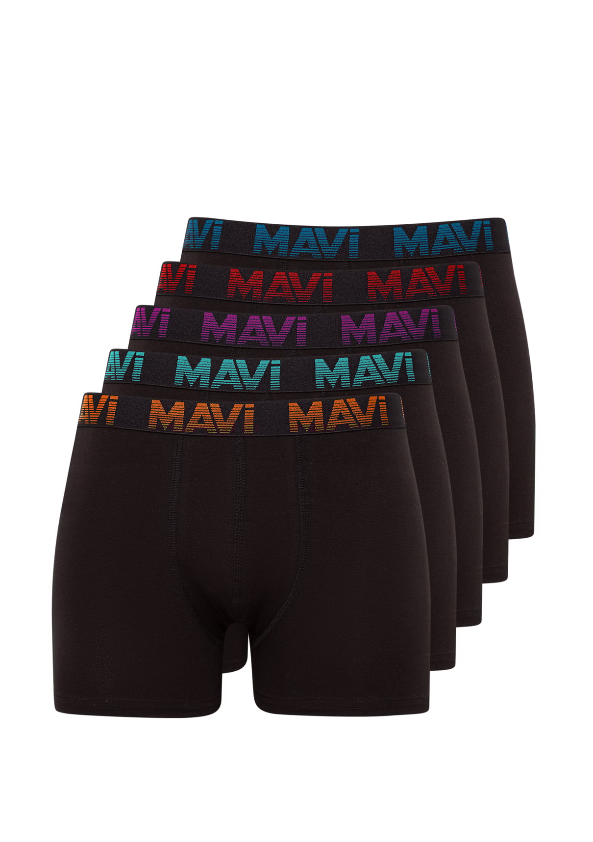  Mavi 5li Siyah Basic Boxer Seti 0910619-900