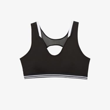  Lacoste SPORT Active Kadın Askılı V Yaka Siyah Bra