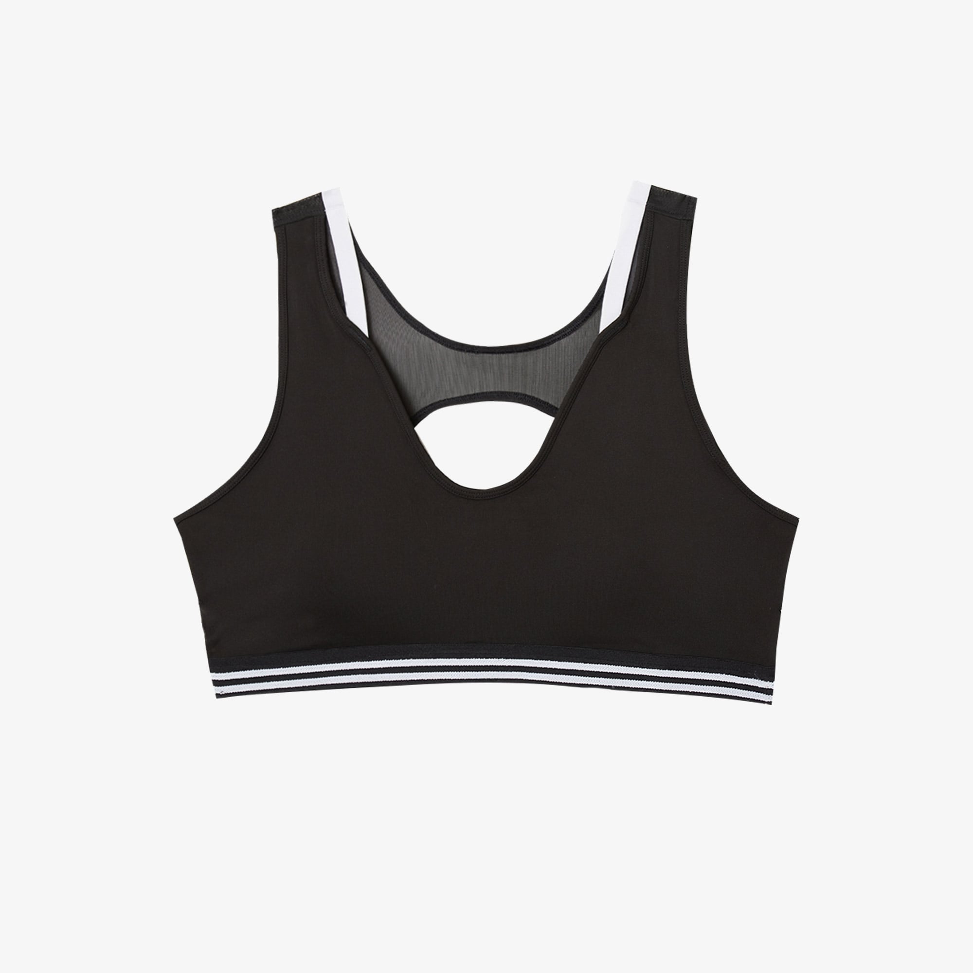  Lacoste SPORT Active Kadın Askılı V Yaka Siyah Bra