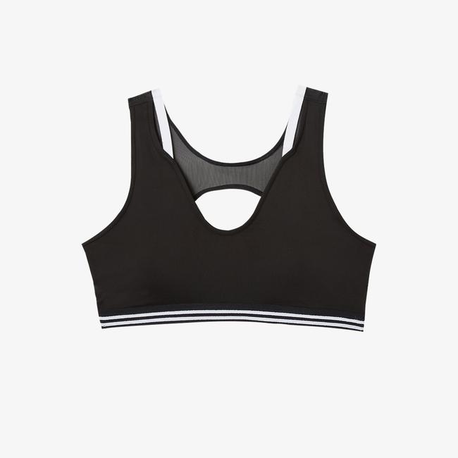  Lacoste SPORT Active Kadın Askılı V Yaka Siyah Bra