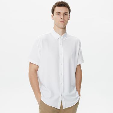  Nautica Erkek Beyaz Classic Fit Kısa Kollu Gömlek