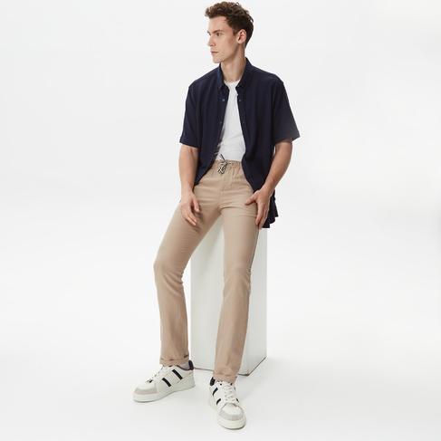  Nautica Erkek Lacivert Classic Fit Kısa Kollu Gömlek