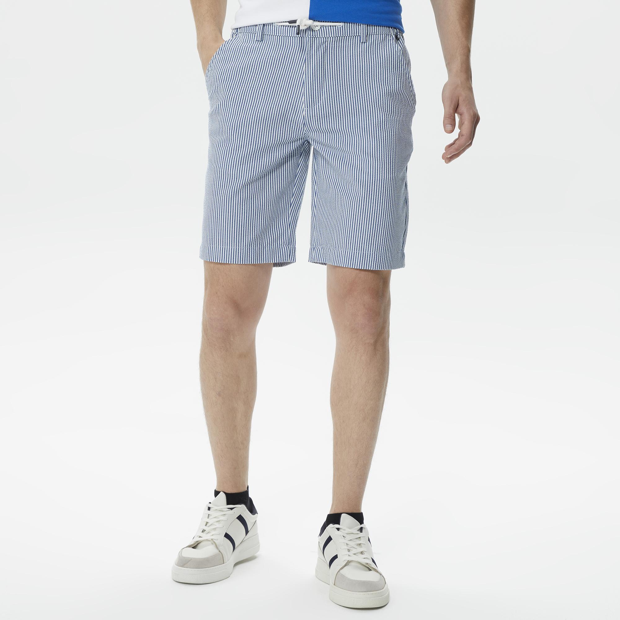 Nautica Erkek Mavi Çizgili Bermuda Şort