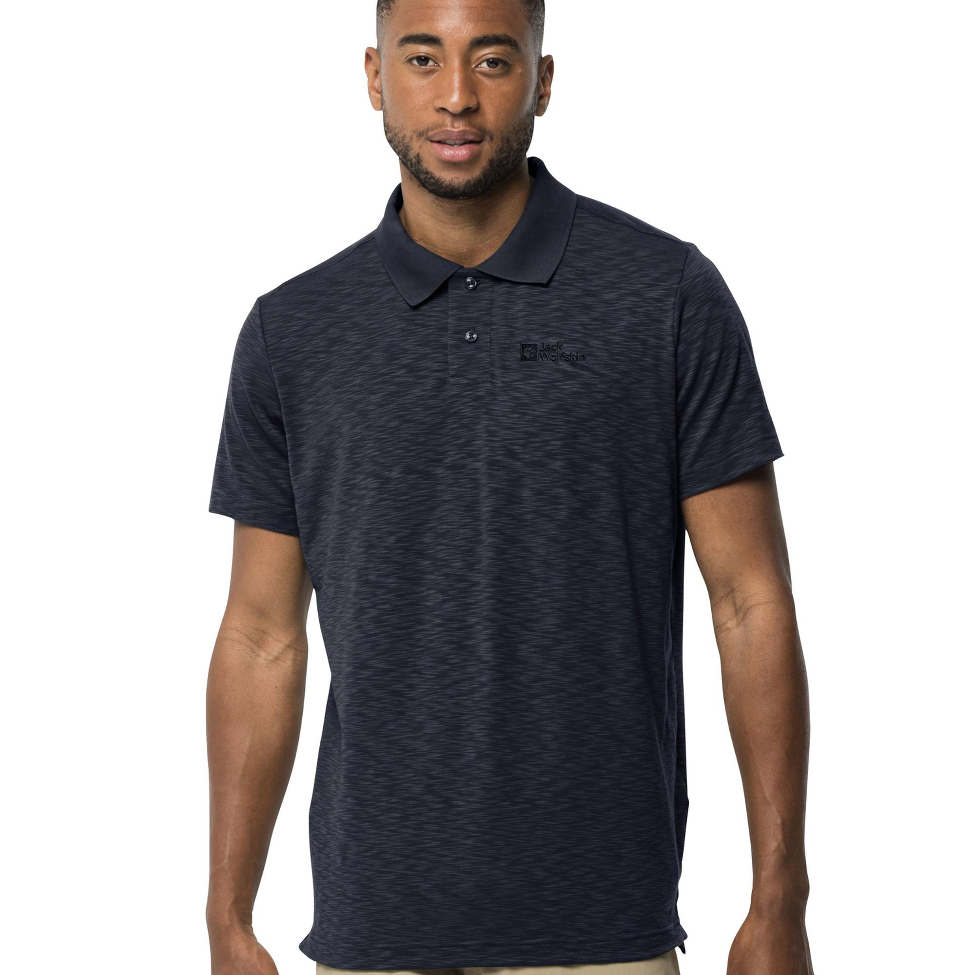 Jack Wolfskin Travel Polo Erkek Mavi Tişört