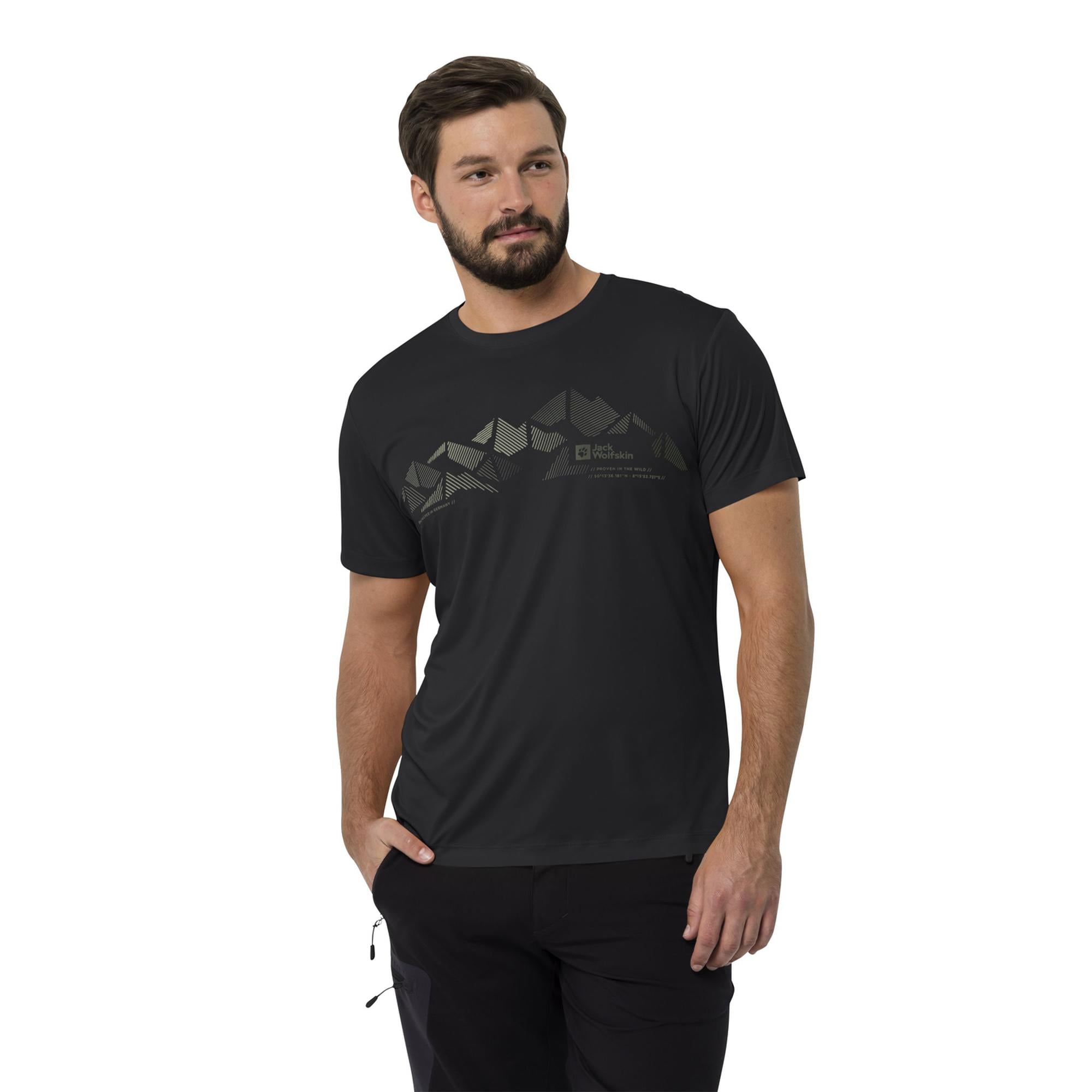 Jack Wolfskin Peak Graphic T Erkek Gri Tişört