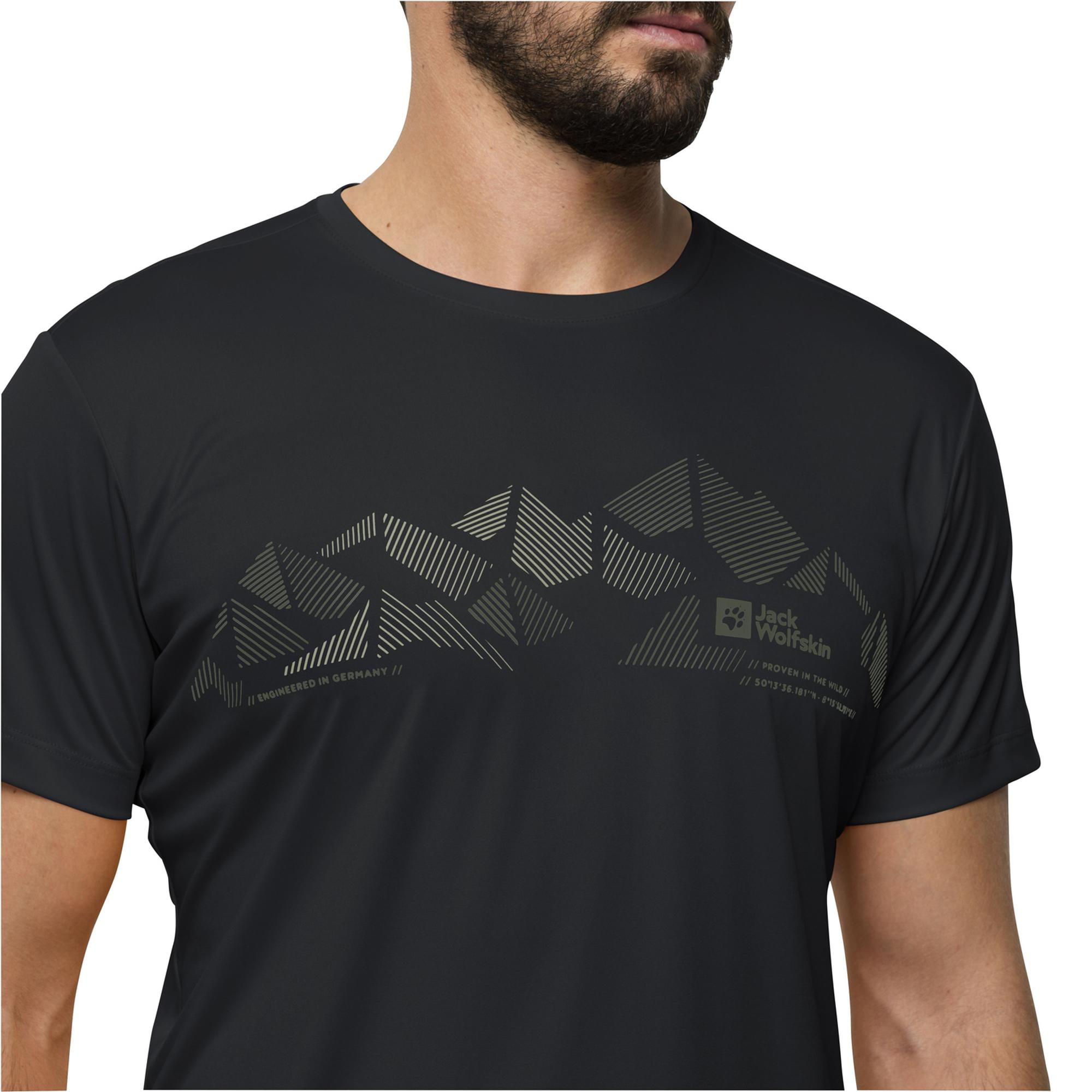 Jack Wolfskin Peak Graphic T Erkek Gri Tişört