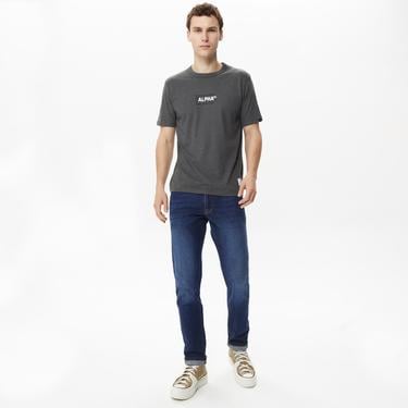  Alpha Industries Alpha Code Graphic Erkek Gri T-Shirt
