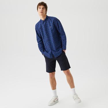  Erkek Slim Fit Lacivert Bermuda