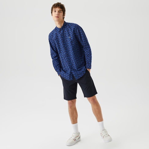  Erkek Slim Fit Lacivert Bermuda