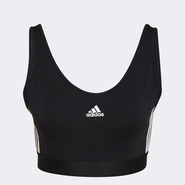  adidas Essentials 3-Stripes Kadın Siyah Antrenman Bra