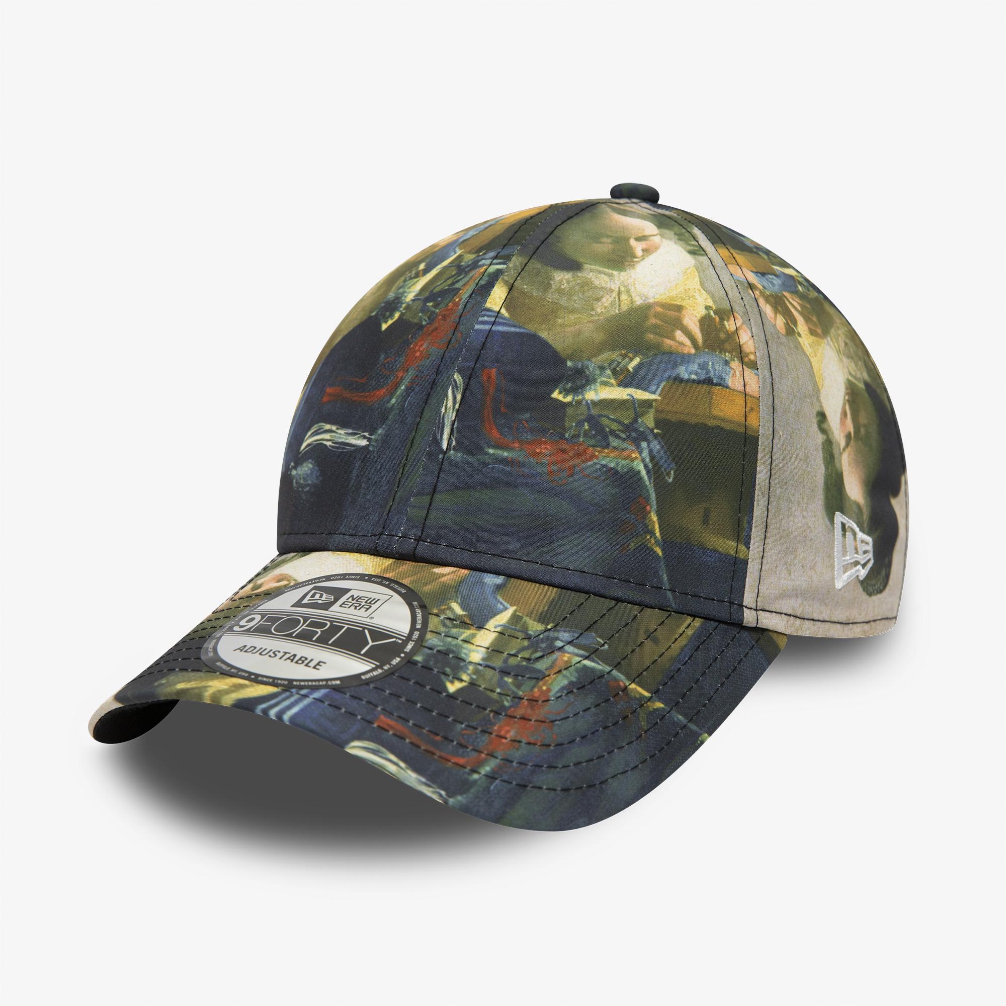 New Era Le Louvre All Over Print 9FORTY Adjustable Unisex Yeşil Şapka