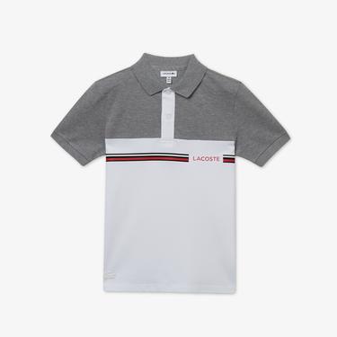  Lacoste Çocuk Renk Bloklu Gri Polo