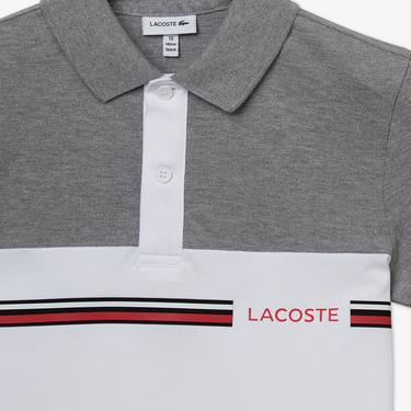  Lacoste Çocuk Renk Bloklu Gri Polo