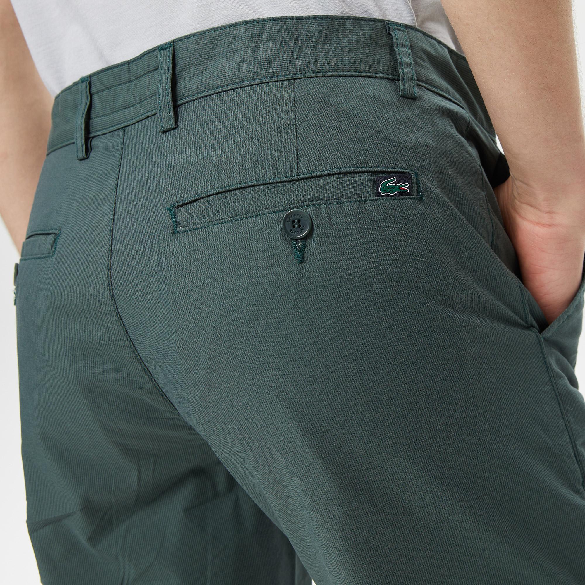 Erkek Slim Fit Haki Bermuda