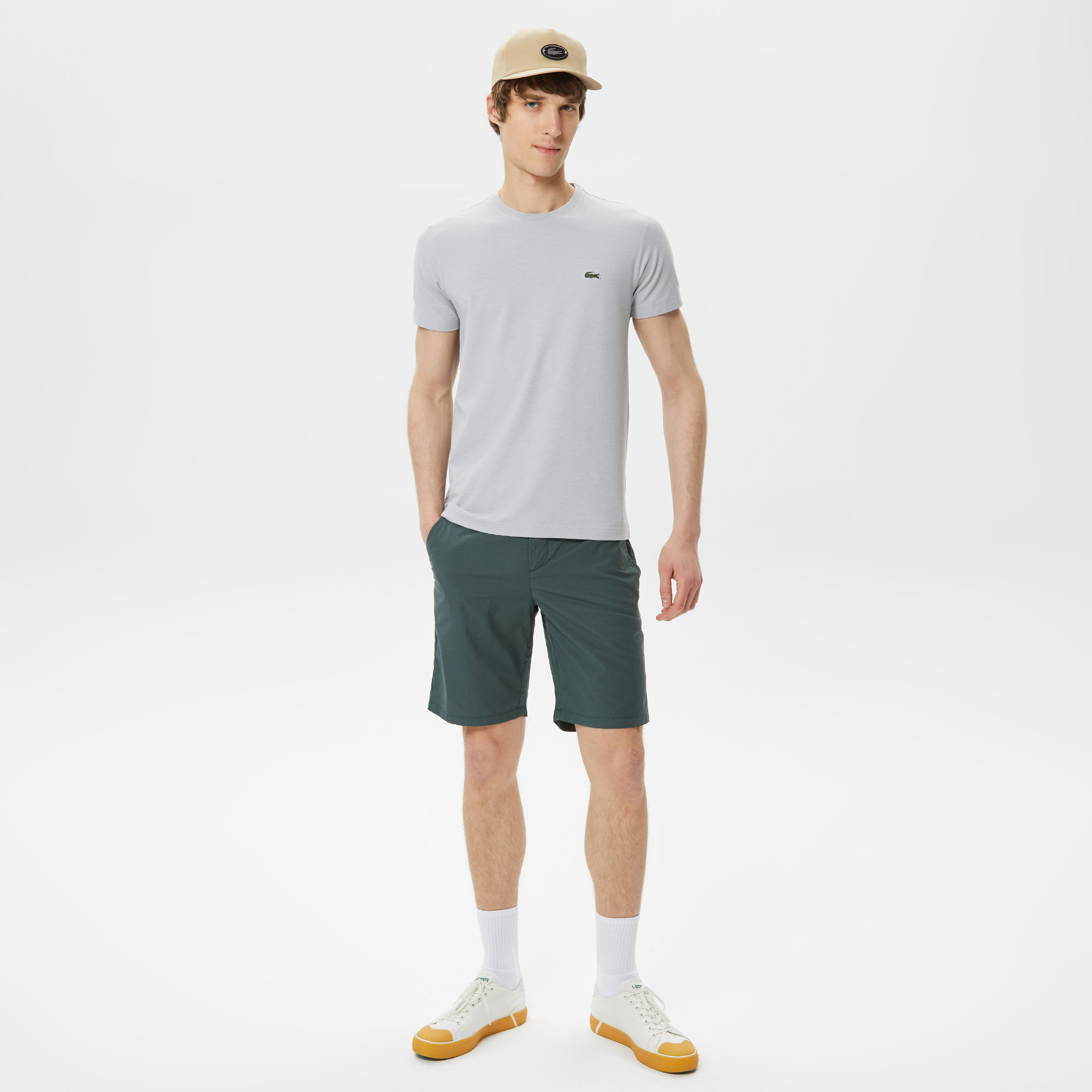  Erkek Slim Fit Haki Bermuda