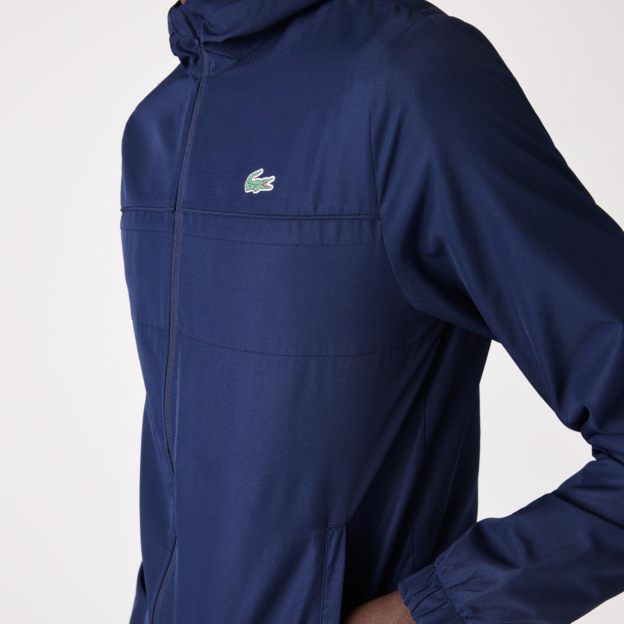 Lacoste Erkek Regular Fit Kapüşonlu Baskılı Lacivert Eşofman Takımı