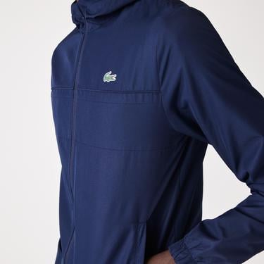  Lacoste Erkek Regular Fit Kapüşonlu Baskılı Lacivert Eşofman Takımı