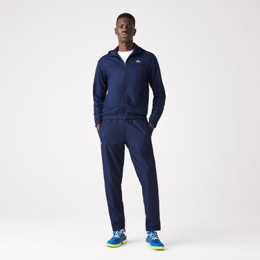  Lacoste Erkek Regular Fit Kapüşonlu Baskılı Lacivert Eşofman Takımı