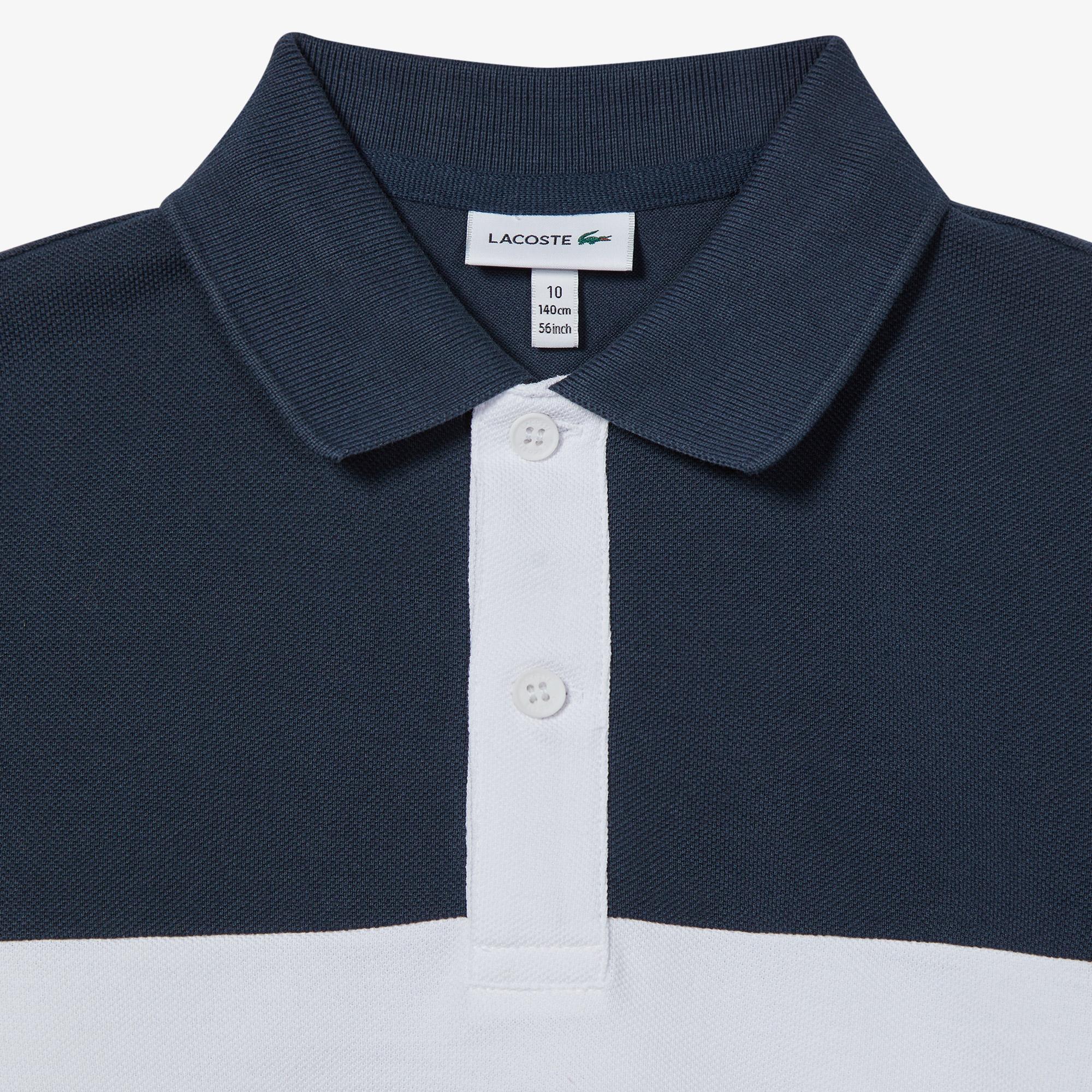 Lacoste Çocuk Renk Bloklu Lacivert Polo