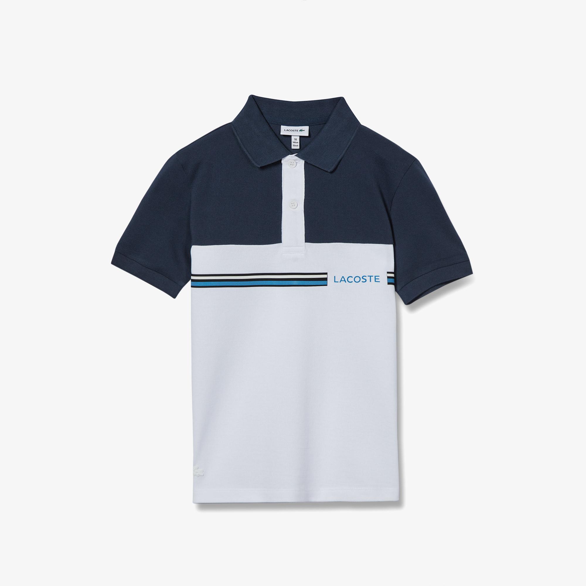 Lacoste Çocuk Renk Bloklu Lacivert Polo