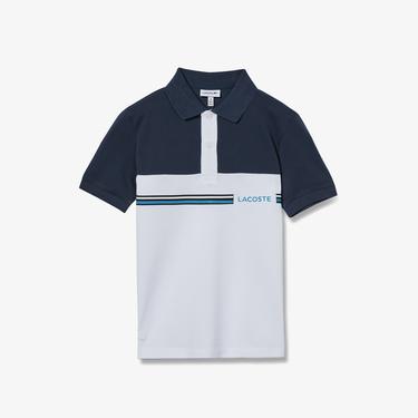  Lacoste Çocuk Renk Bloklu Lacivert Polo