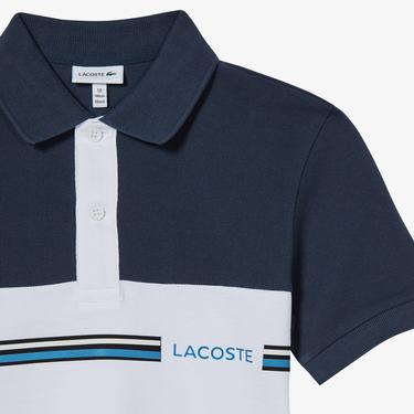 Lacoste Çocuk Renk Bloklu Lacivert Polo