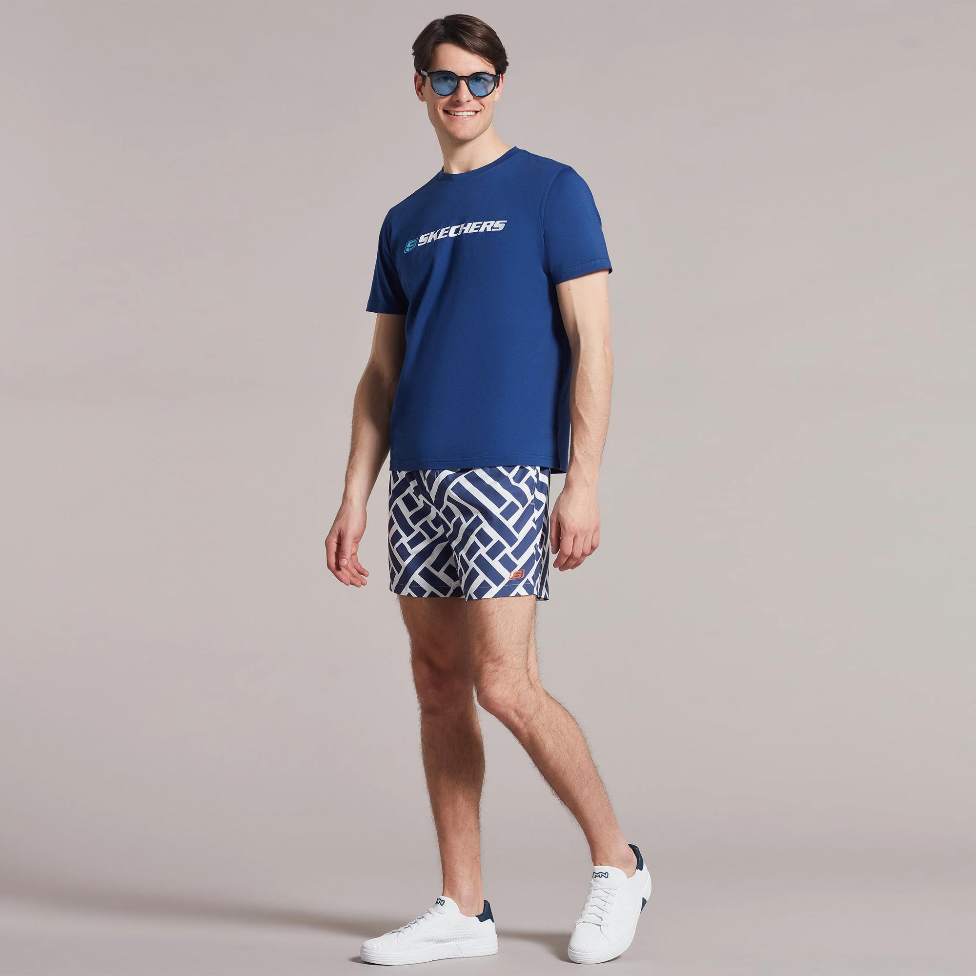 Skechers Swimwear Printed 5Inch Swim Erkek Lacivert Deniz Şortu