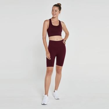  Jerf Gela Şekillendirici Sport Kadın Bordo Biker Tayt