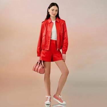  Speranza Kırmızı Kadın Deri Mont