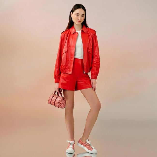  Speranza Kırmızı Kadın Deri Mont