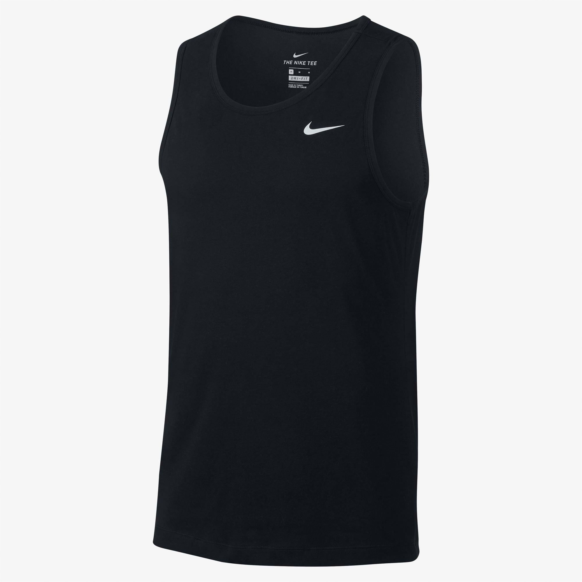 Nike Dri-Fit Tank Solid Erkek Siyah Kolsuz T-Shirt