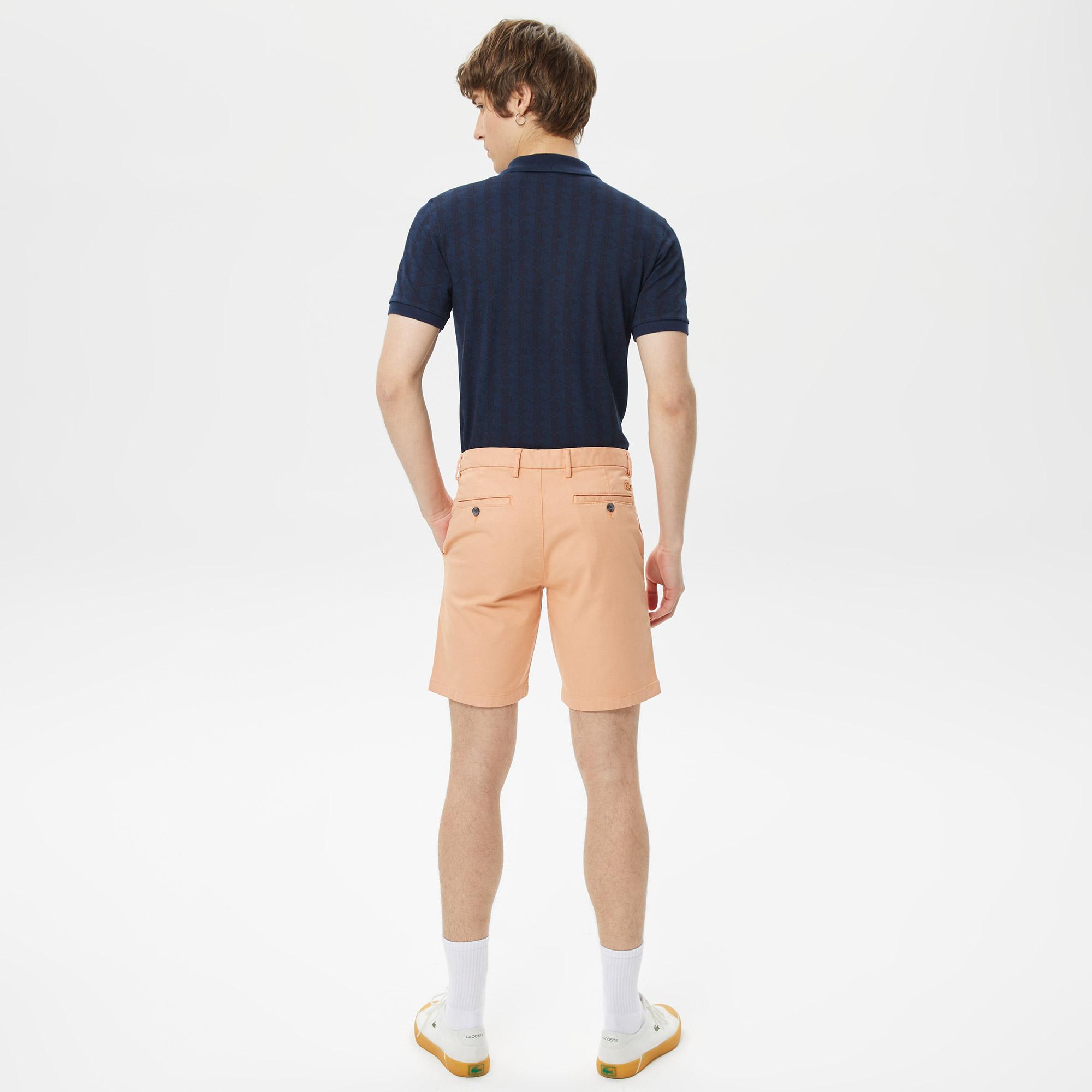 Erkek Slim Fit Turuncu Bermuda Şort