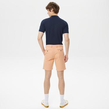  Erkek Slim Fit Turuncu Bermuda Şort