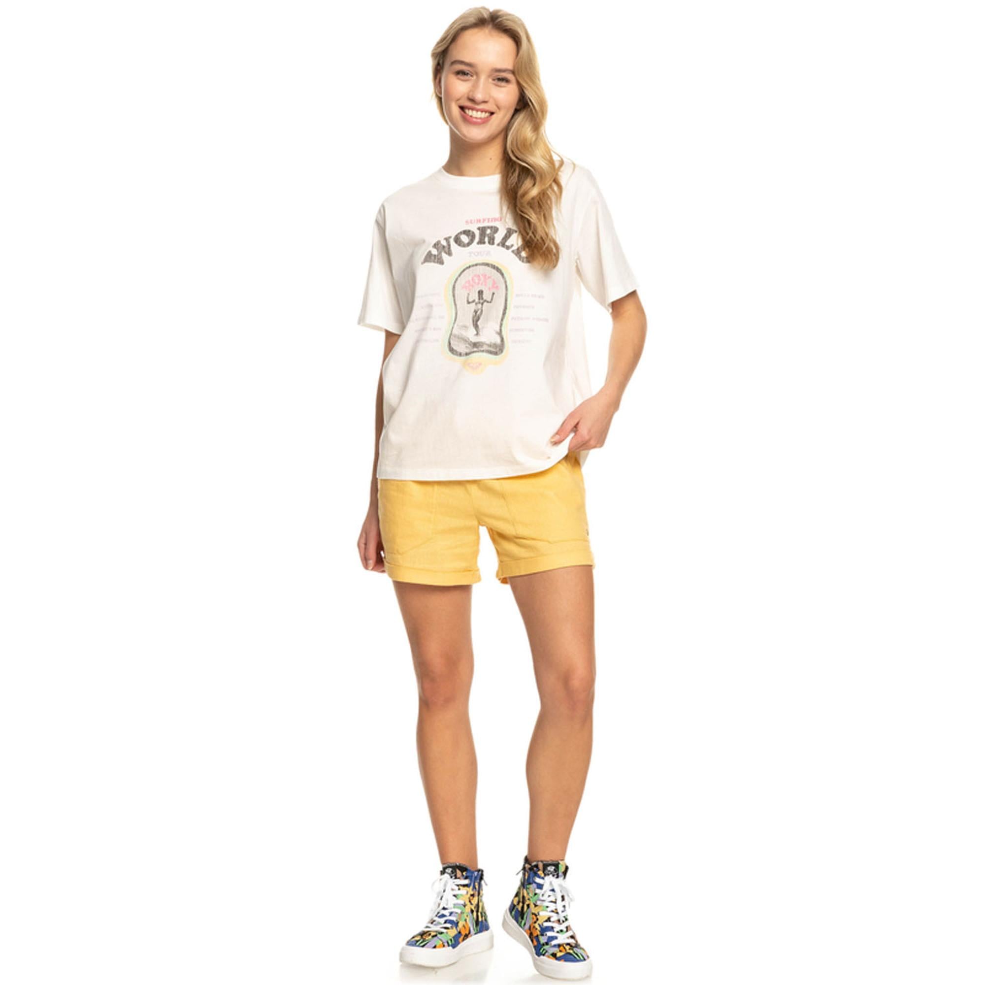 Roxy Moonlight Sun B J Kadın Beyaz Tişört